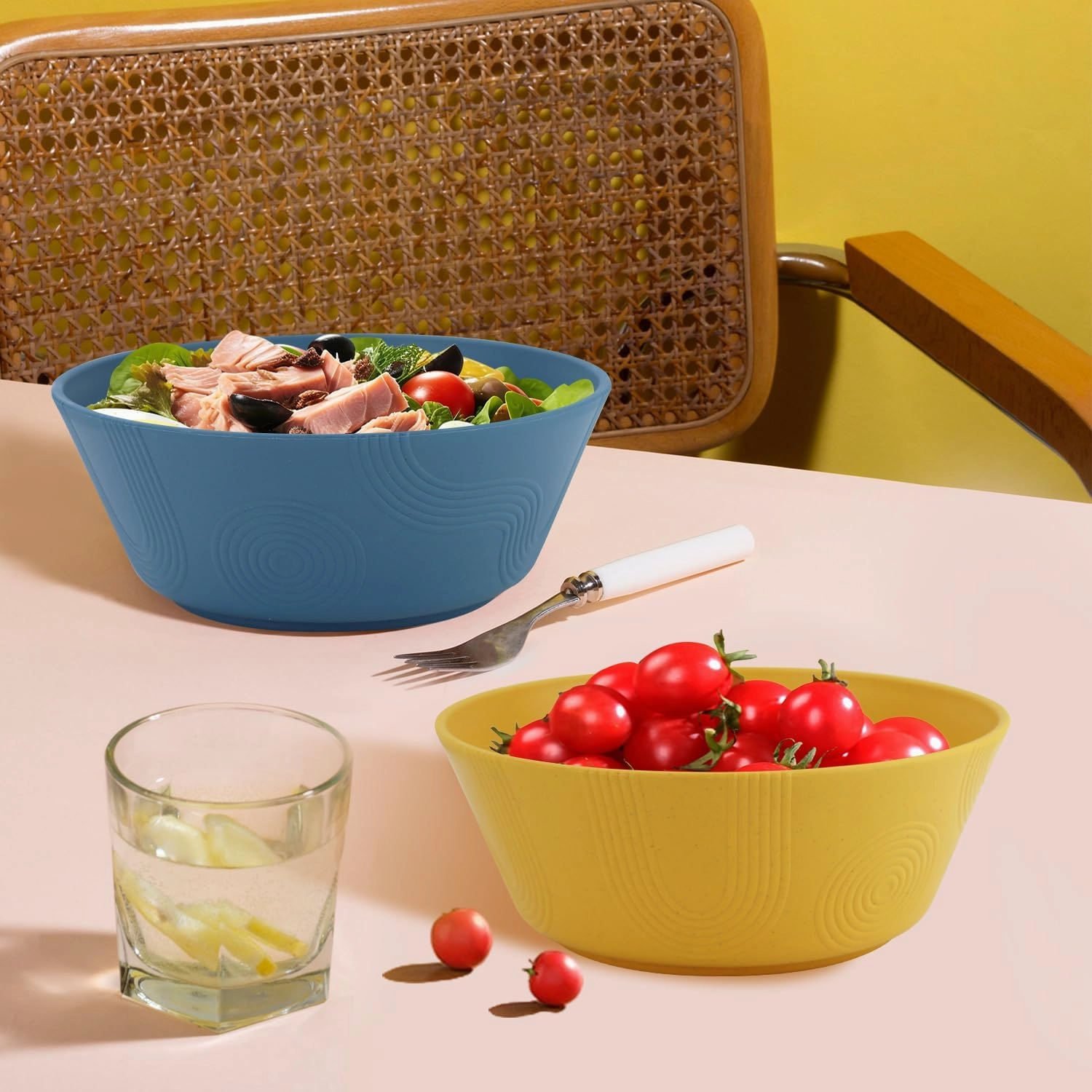 36 oz Wheat Straw Bowl Sets, 6 Pcs Unbreakable Cereal Bowl, Salad Bowls, Microwave and Dishwasher Safe, Alternative for Plastic Bowls Reusable for Kitchen (Multicolor)