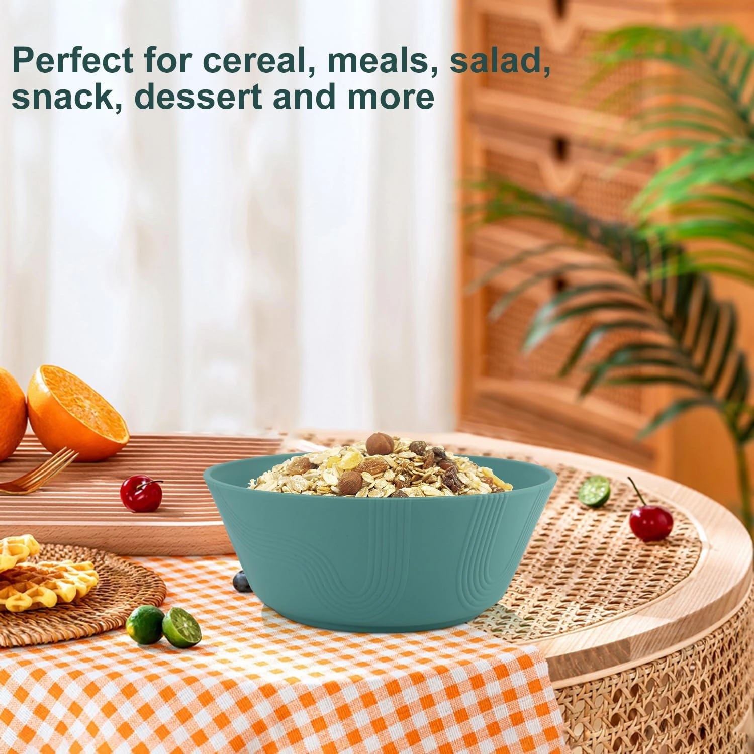 36 oz Wheat Straw Bowl Sets, 6 Pcs Unbreakable Cereal Bowl, Salad Bowls, Microwave and Dishwasher Safe, Alternative for Plastic Bowls Reusable for Kitchen (Multicolor)