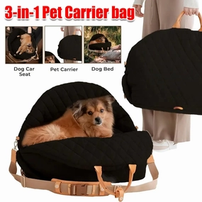 3-in-1 Dog Carrier Bag for Travel Car Seat Pet Bed & Portable Carrier