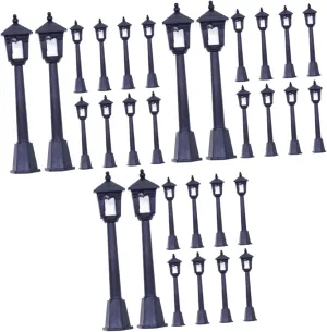 3sets Miniature Street Lamp Model Micro Street Light for Dollhouse Tiny House Decor Mini House Supplies 10pcs*3