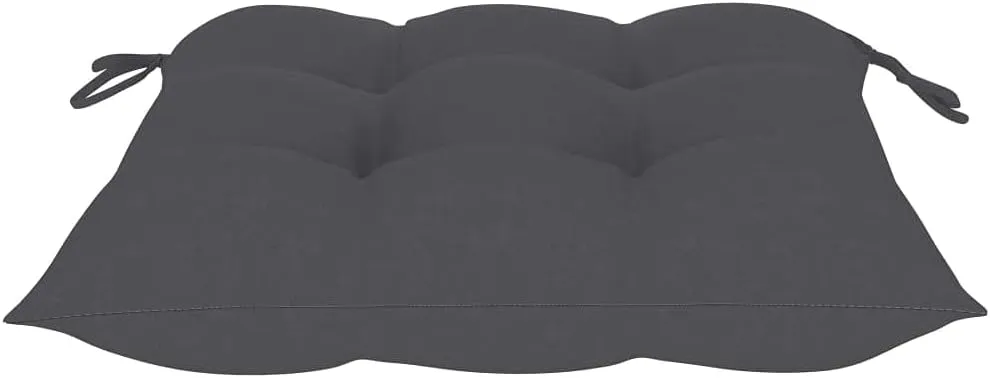 4-Piece Patio Chairs Set Solid Teak Wood Outdoor Furniture with Anthracite Cushions for Backyard Patio Poolside Dining