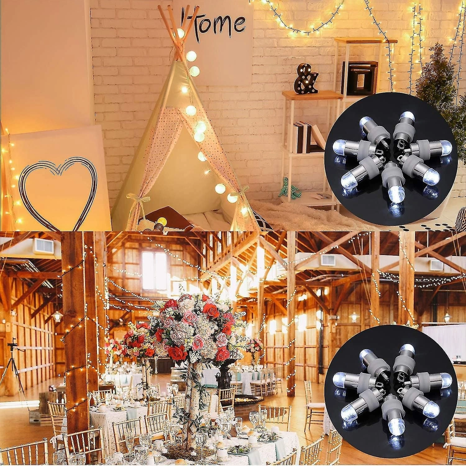 40 Pieces Led Balloon Lights Mini Battery Powered Led For Wedding Halloween Chri