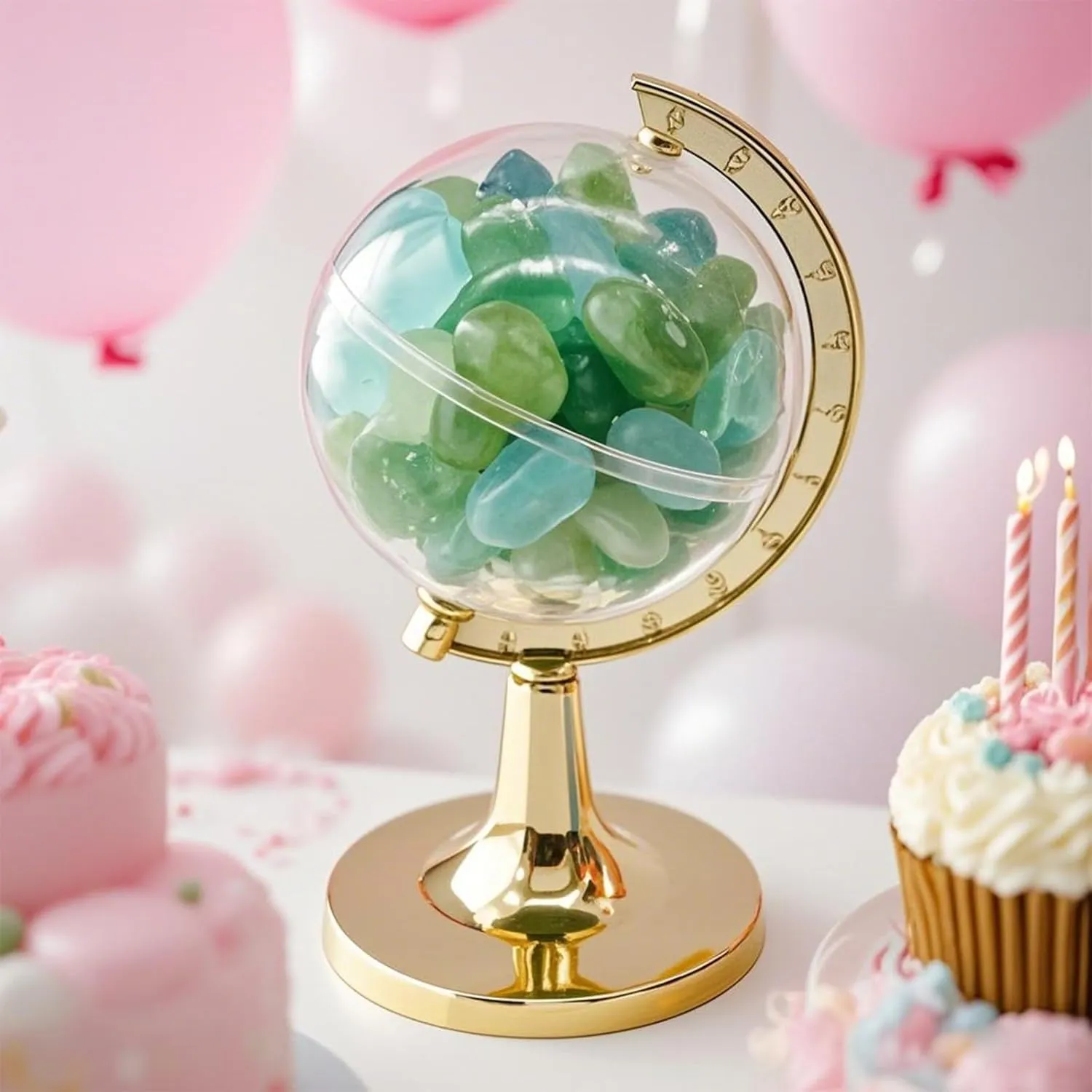 48 Pieces Fillable Mini Gold Globe Party Favors (Assembly Required)