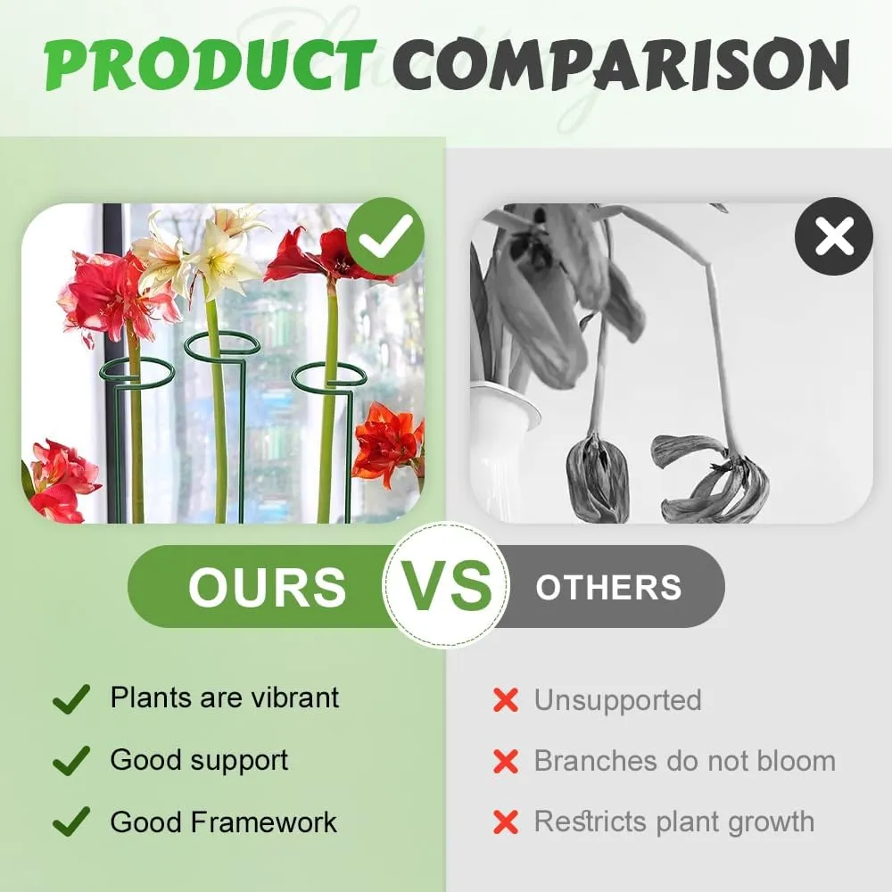 4/8/12 Pack Plant Stakes, 16/24/36 Inch Plant Support Stakes, Plant Sticks Support, Flower Stakes for Plants Peony, Tomato Seedling, Marigold, Amaryllis, Sapling, Coreopsis (16 Inch-12 Pack)