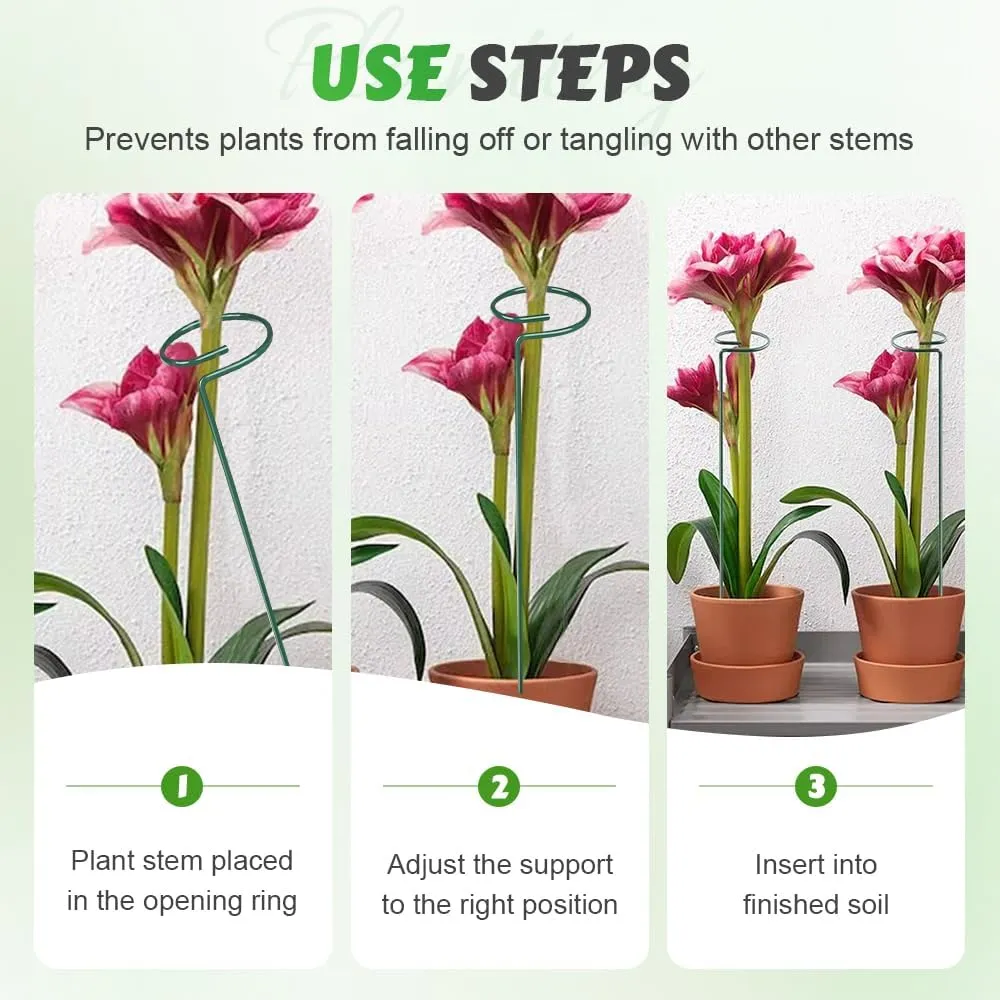 4/8/12 Pack Plant Stakes, 16/24/36 Inch Plant Support Stakes, Plant Sticks Support, Flower Stakes for Plants Peony, Tomato Seedling, Marigold, Amaryllis, Sapling, Coreopsis (16 Inch-12 Pack)