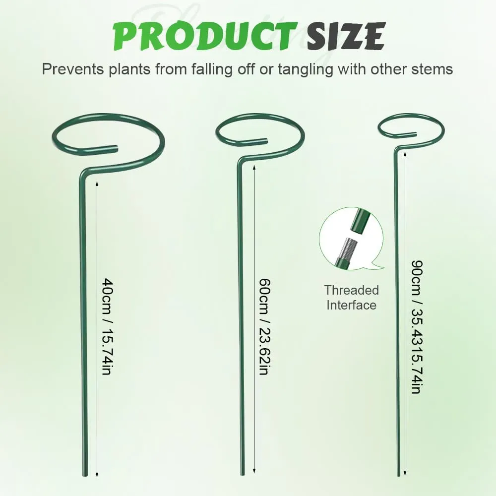 4/8/12 Pack Plant Stakes, 16/24/36 Inch Plant Support Stakes, Plant Sticks Support, Flower Stakes for Plants Peony, Tomato Seedling, Marigold, Amaryllis, Sapling, Coreopsis (16 Inch-12 Pack)
