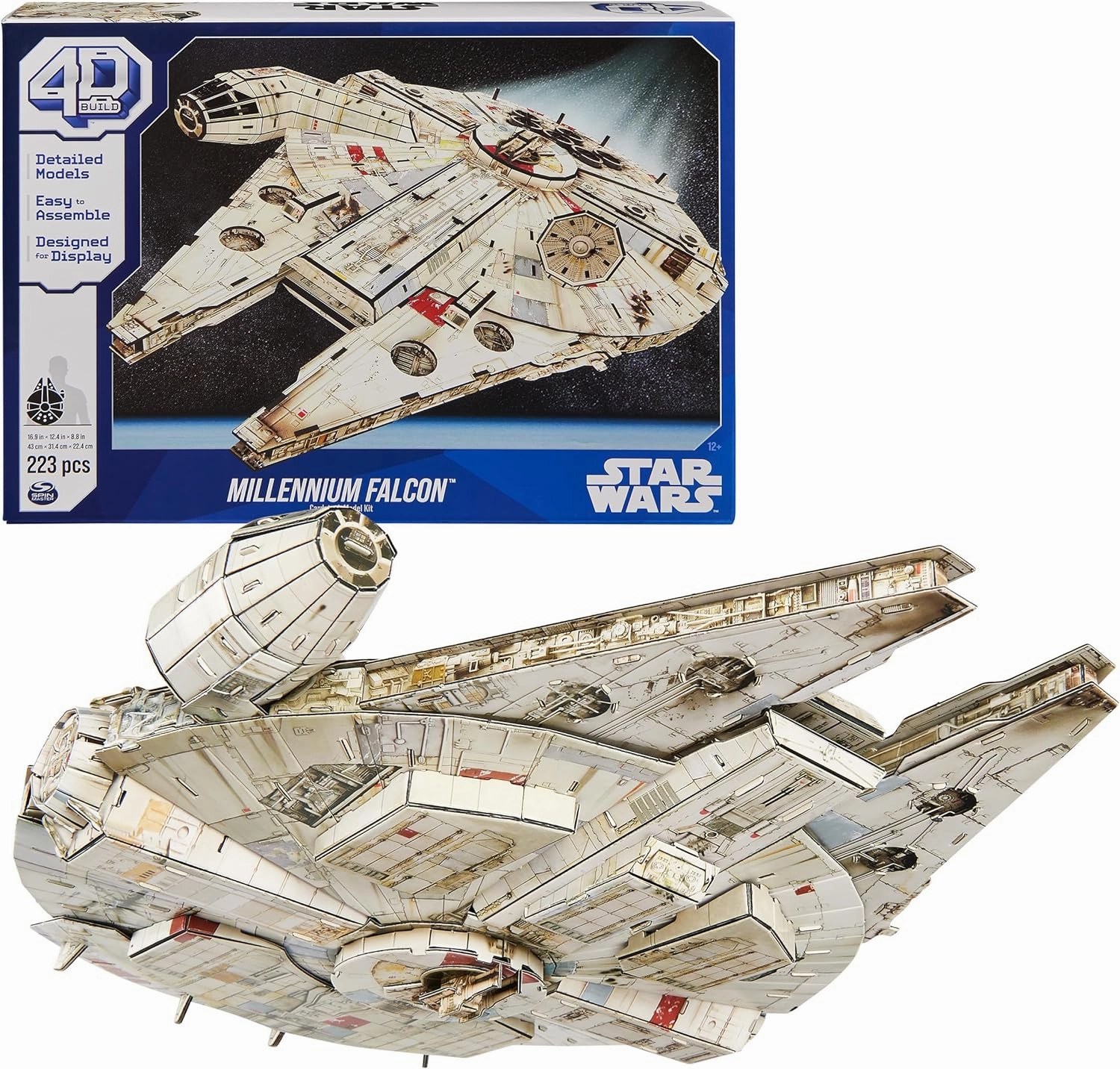 4D Build Star Wars Millennium Falcon 3D Model Kit, 𝖲tar Wars Gifts, Ѕtar Ｗars Toys Desk Decor for Star Ｗars Fans & Collectors, Adults & Teens 12 