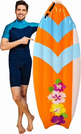 4E's Novelty 5.5 Feet Inflatable Surf Board Decoration, Pool Toy for Beach Inflatable Surfboard Float for Adults Kids Surfing Hawaiian Luau Beach Summer Party Prop Decoration