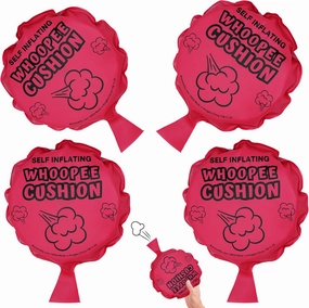 4E's Novelty Large Whoopee Cushions Self Inflating, 4 Pack - 7 Inch Classic Fart Prank for Kids Adults Whoopie Cushions Bulk