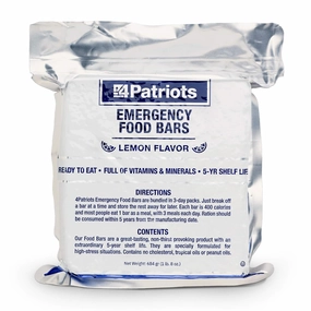 4Patriots Emergency Food Bars: Non-Perishable S.O.S Ration Designed to Last 5 Years, 9 Servings
