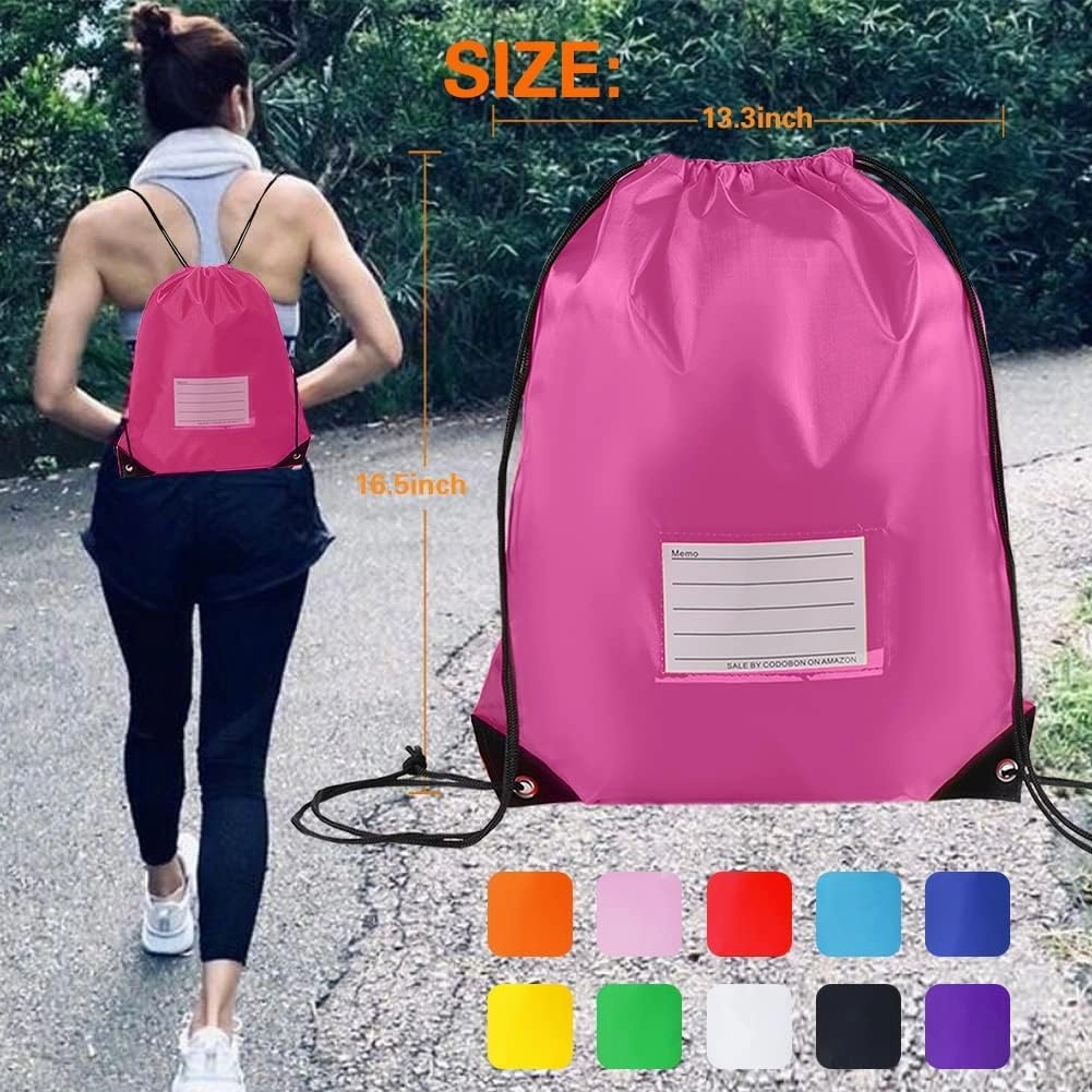 50 Pcs Drawstring Bags,Bulk Draw String Backpack, Cinch Bag Sackpack for Travel Gym Sport, Pink