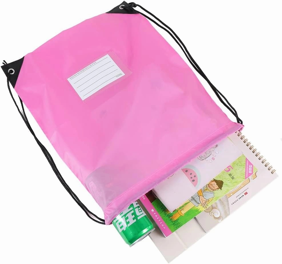 50 Pcs Drawstring Bags,Bulk Draw String Backpack, Cinch Bag Sackpack for Travel Gym Sport, Pink