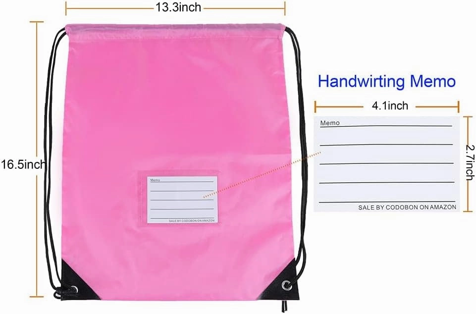 50 Pcs Drawstring Bags,Bulk Draw String Backpack, Cinch Bag Sackpack for Travel Gym Sport, Pink