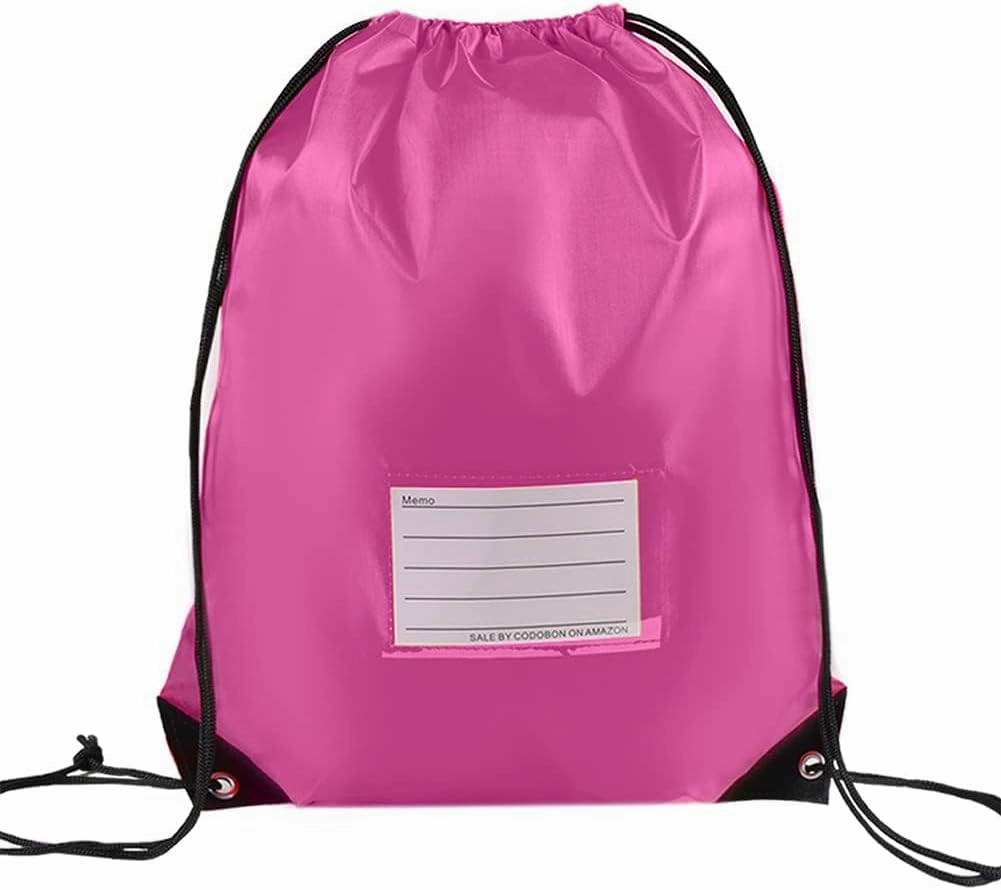 50 Pcs Drawstring Bags,Bulk Draw String Backpack, Cinch Bag Sackpack for Travel Gym Sport, Pink