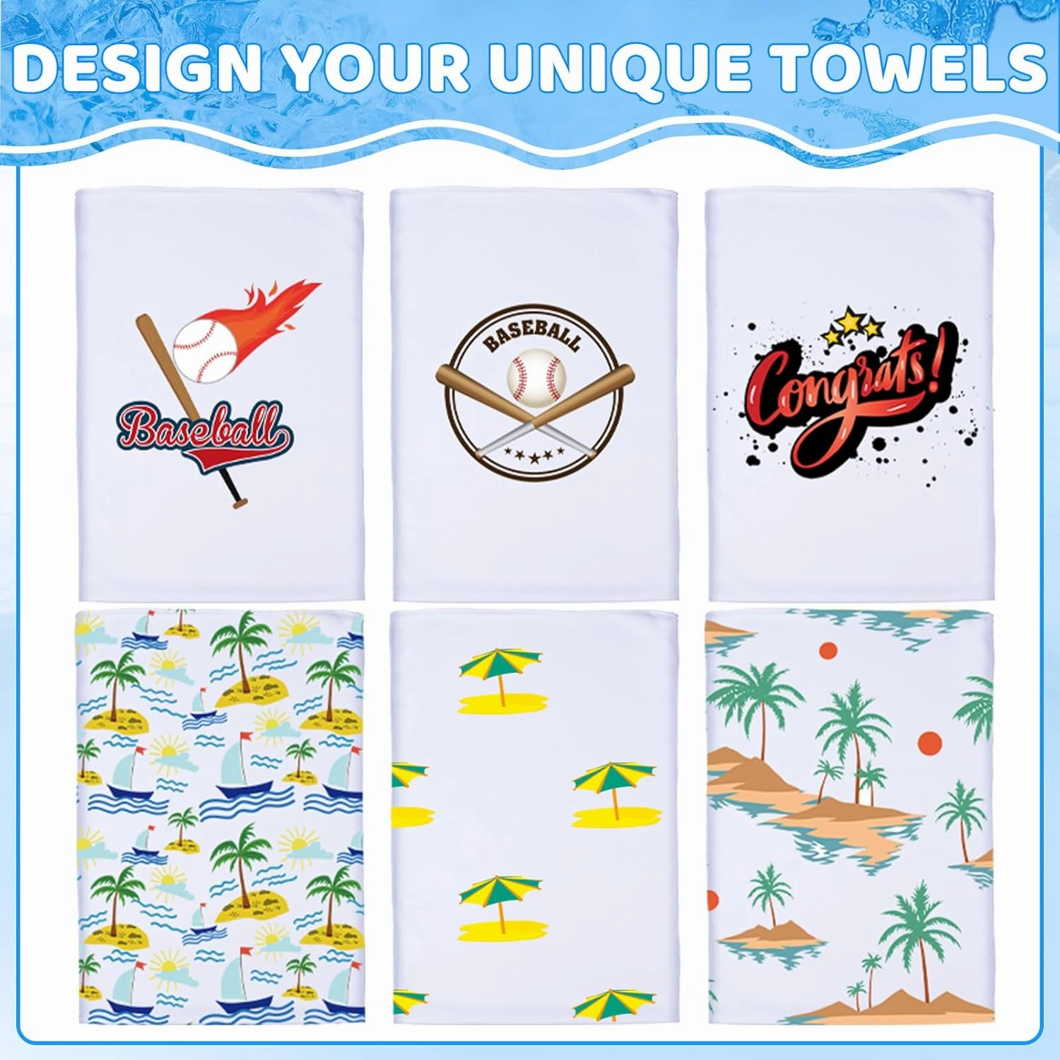 54 Pcs Sublimation Cooling Towels 40 x 12 Inch Soft White Polyester Blank Cooling Towels Bulk Chilly Yoga Towel Microfiber Gym Towels Workout Towel for Face Neck Running Gym Golf Yoga (54PCS)