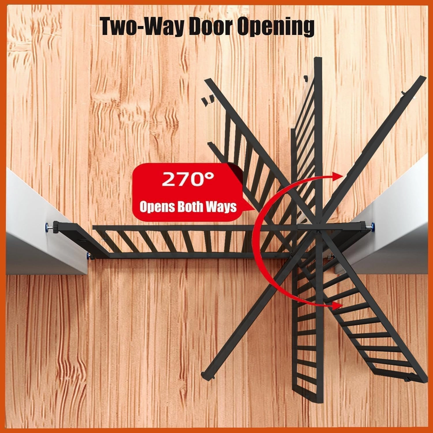 55.1 inch Extra Tall Cat Gates, Adjustable 29.92" and 43" Wide Baby Gate, Pressure Mounted Full Door Tall Pet Gate for Doorway, Stairs,House(Black, 29.92" - 43")