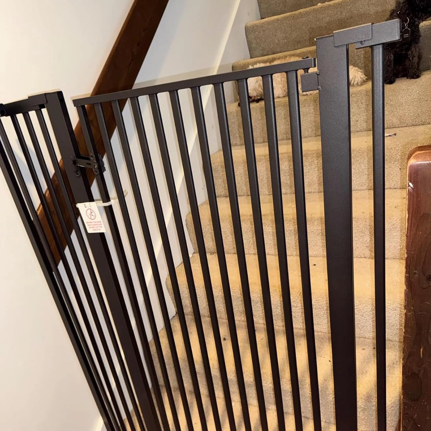 55.1 inch Extra Tall Cat Gates, Adjustable 29.92" and 43" Wide Baby Gate, Pressure Mounted Full Door Tall Pet Gate for Doorway, Stairs,House(Black, 29.92" - 43")