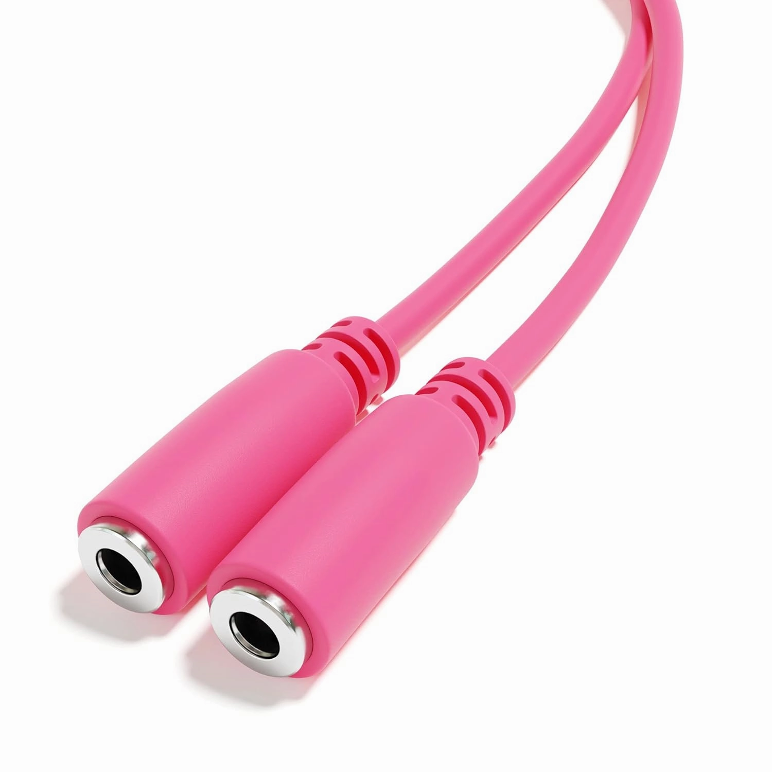 5-Pack - Mono Splitter Y Patch Cables - TS 3.5mm 1/8" Eurorack Synth Synthesizer [Pink]