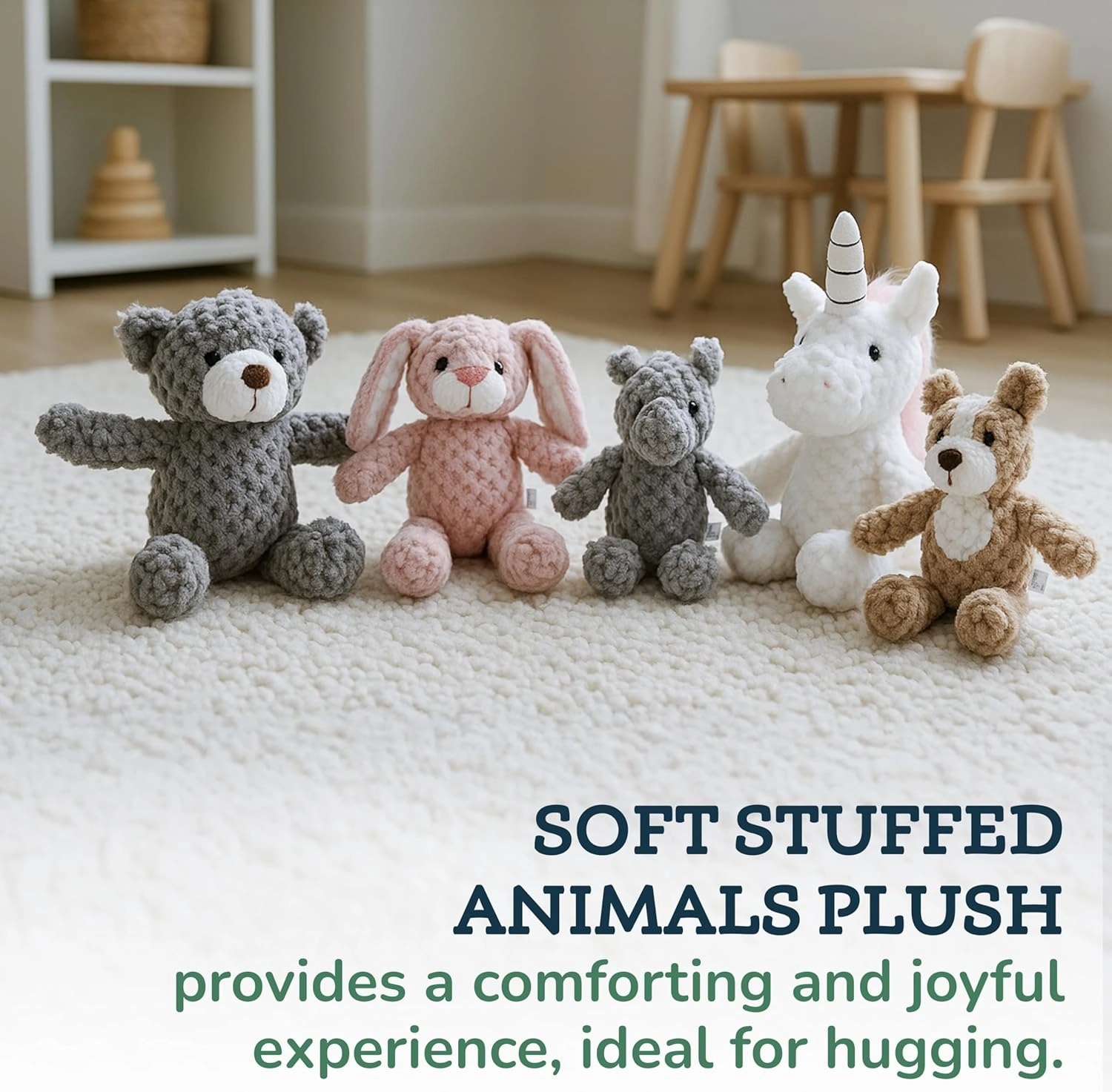 5 Set Animals and Teddy Bears - Plush Toys Bulk - Stuffed Animals for Kids - Baby Shower Small Bear Animal Assortment - Soft Pack of Stuffed Animals for Girls and Boys