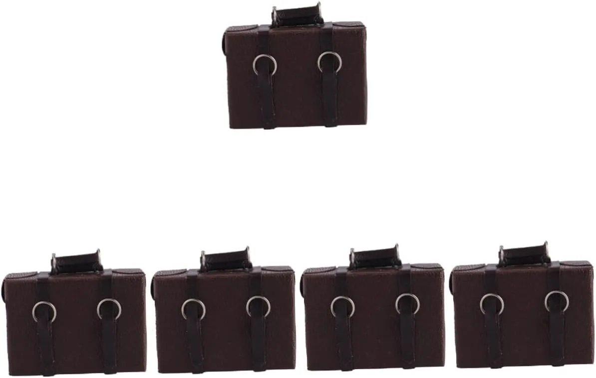5pcs Miniature Luggage Mini Doll Suitcase Doll House Suitcase Miniature Luggage Box House Decor Accessory