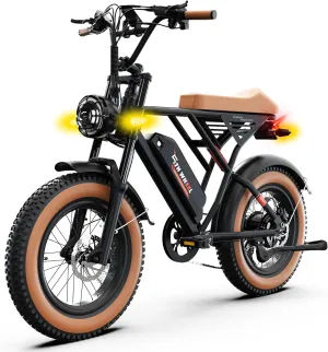 5TH WHEEL Knight Electric Bike for Adults with 1500W Peak Motor, 28MPH & 65Miles, Fat Tire Electric Dirt Bike with Turn Signals, Full Suspension Electric-Motorcycle for Adults and Teens
