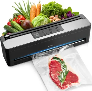 6-in-1 Vacuum Sealer Machine with Bag Cutter & External Accessories - Powerful Food Preservation System for Sous Vide, Dry & Moist Foods - Complete Kitchen Appliance for Long-Term Food Storage
