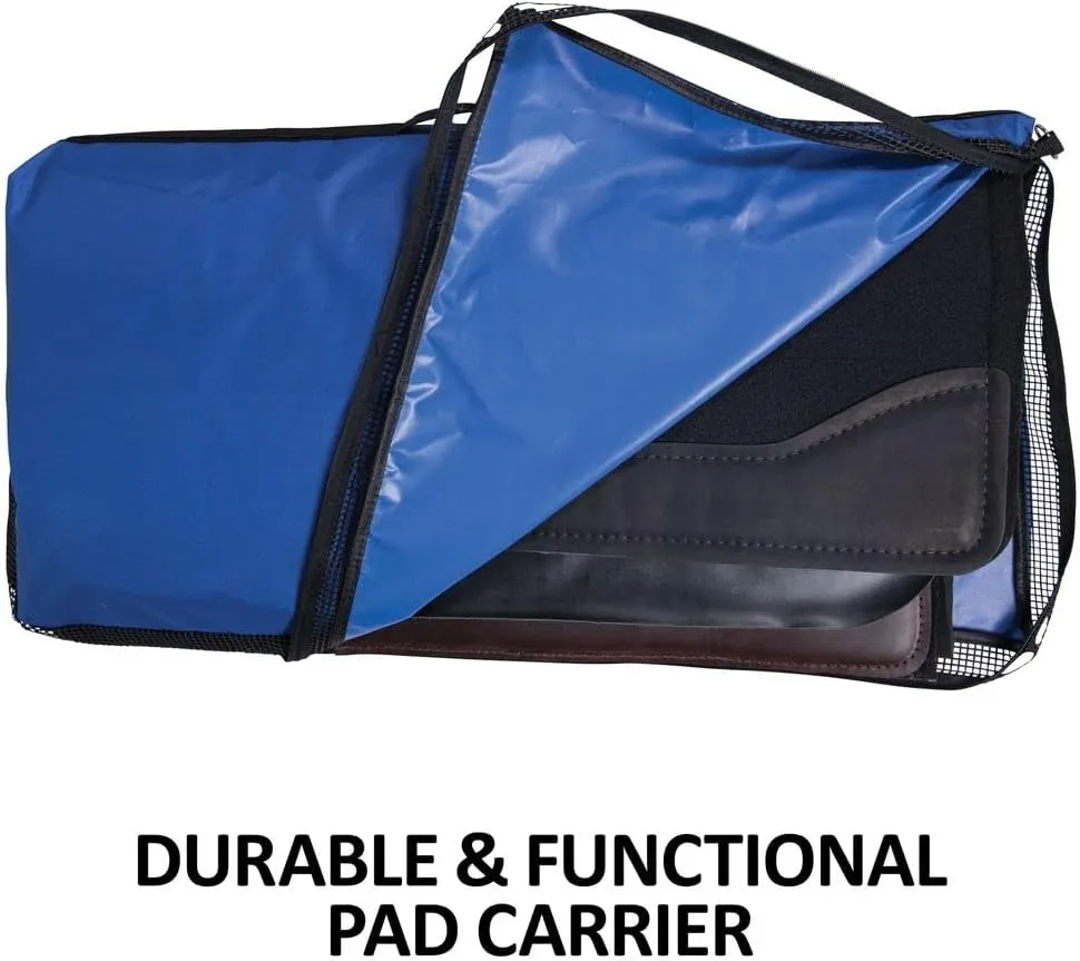 600D Breathable Western Pad Carrier | Color Royal Essential Stable Gear | Tough 600D Polyester | Holds Two Oversized Pads | Vented Mesh Panels for Airflow | Convenient Carry Handles