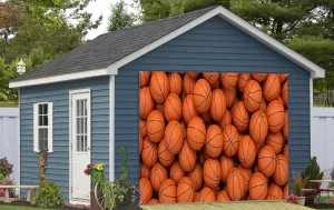 7x8ft Basketball Balls Garage Door Decor Sport Theme Photography Background for Home Indoor Outdoor Kids Men Slam Birthday Cake Dessert Table Garage Door Decor