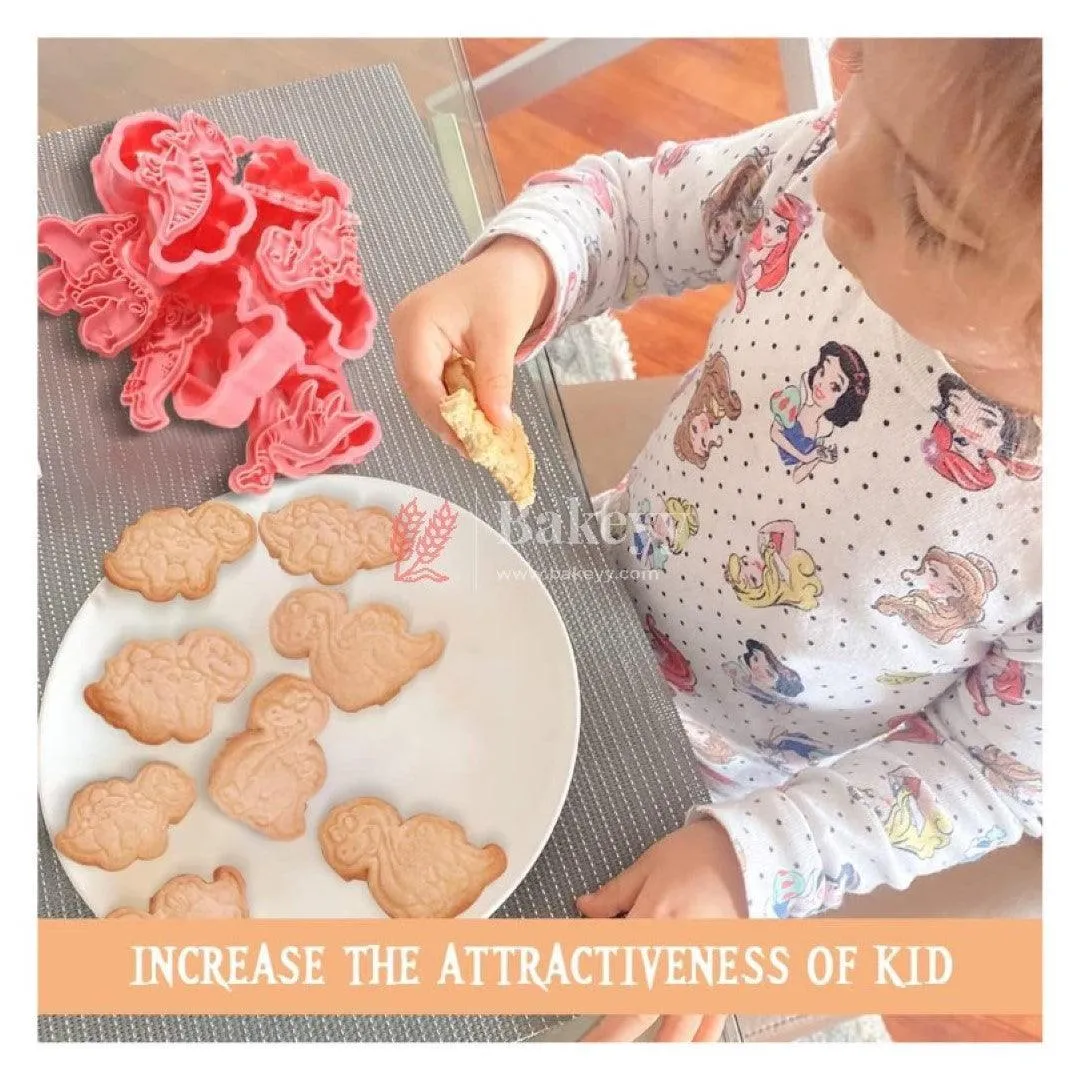 8 Piece Dinosaur Cookie Cutters, Children's 3D Fondant Biscuit Cutters| Perfect for Baking and DIY Craft Projects