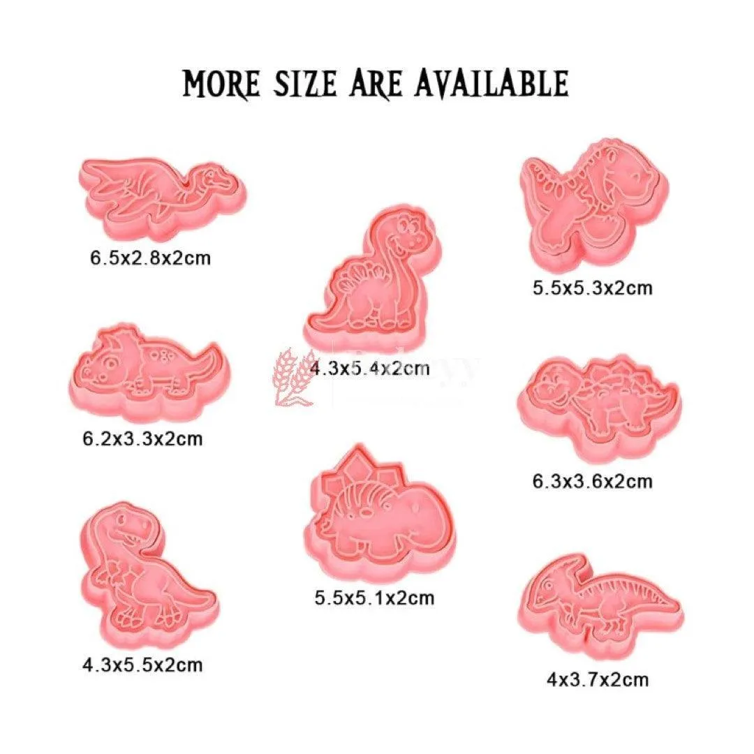 8 Piece Dinosaur Cookie Cutters, Children's 3D Fondant Biscuit Cutters| Perfect for Baking and DIY Craft Projects
