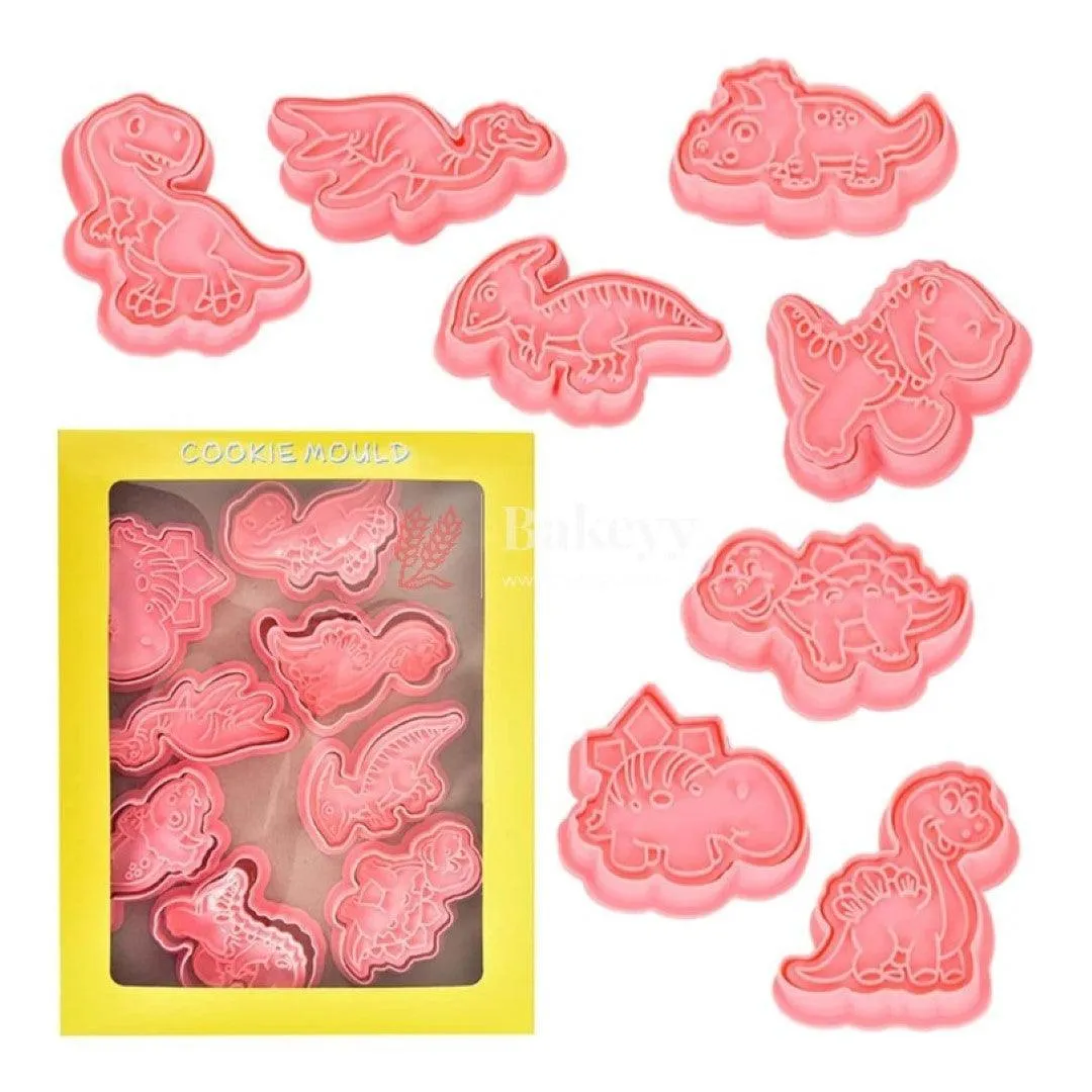 8 Piece Dinosaur Cookie Cutters, Children's 3D Fondant Biscuit Cutters| Perfect for Baking and DIY Craft Projects