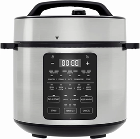 9-in-1 Multi-Cooker for Cooking Experiences, 6 Quart Capacity, Steamer, Yogurt Maker, and More, Stainless Steel Finish