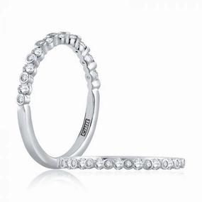 A. Jaffe Alternating Bezel Set Half Circle Stackable Band