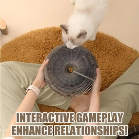 Accordion Cat Toy - Interactive, Durable & Magnetic Cat Scratcher with Bell Ball
