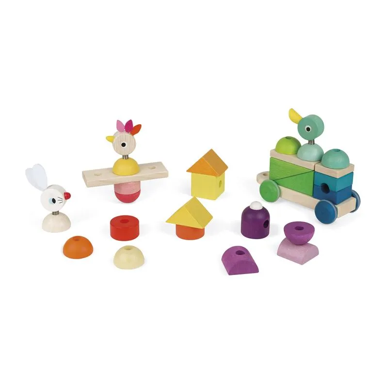 Activity & Educational Toys | Zigolos Giant Multicolour Train | Wooden Toys
