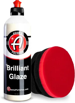 Adam's Polishes Brilliant Glaze 16oz - Amazing Depth, Gloss and Clarity - Achieve that Deep, Wet Looking Shine - Super Easy On and Easy Off (Combo)