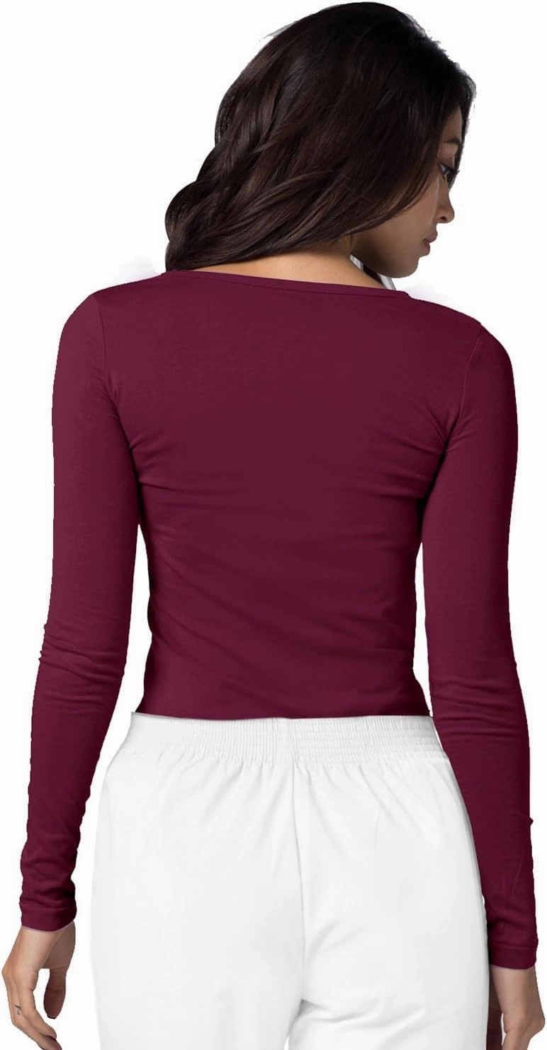 Adar Underscrubs for Women 3 Pack - Long Sleeve Underscrub Comfort Tee