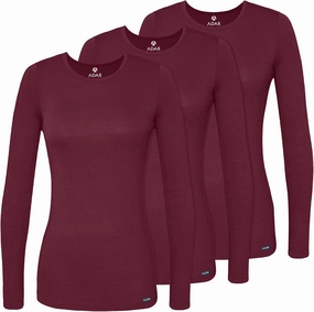 Adar Underscrubs for Women 3 Pack - Long Sleeve Underscrub Comfort Tee