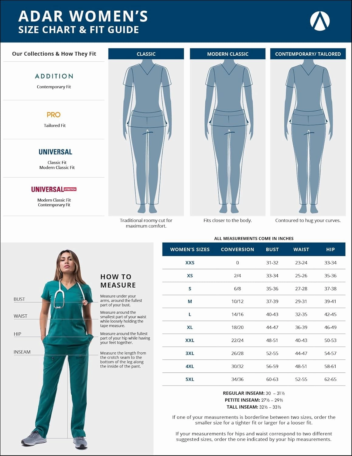 Adar Underscrubs for Women - Long Sleeve Underscrub Comfort Tee
