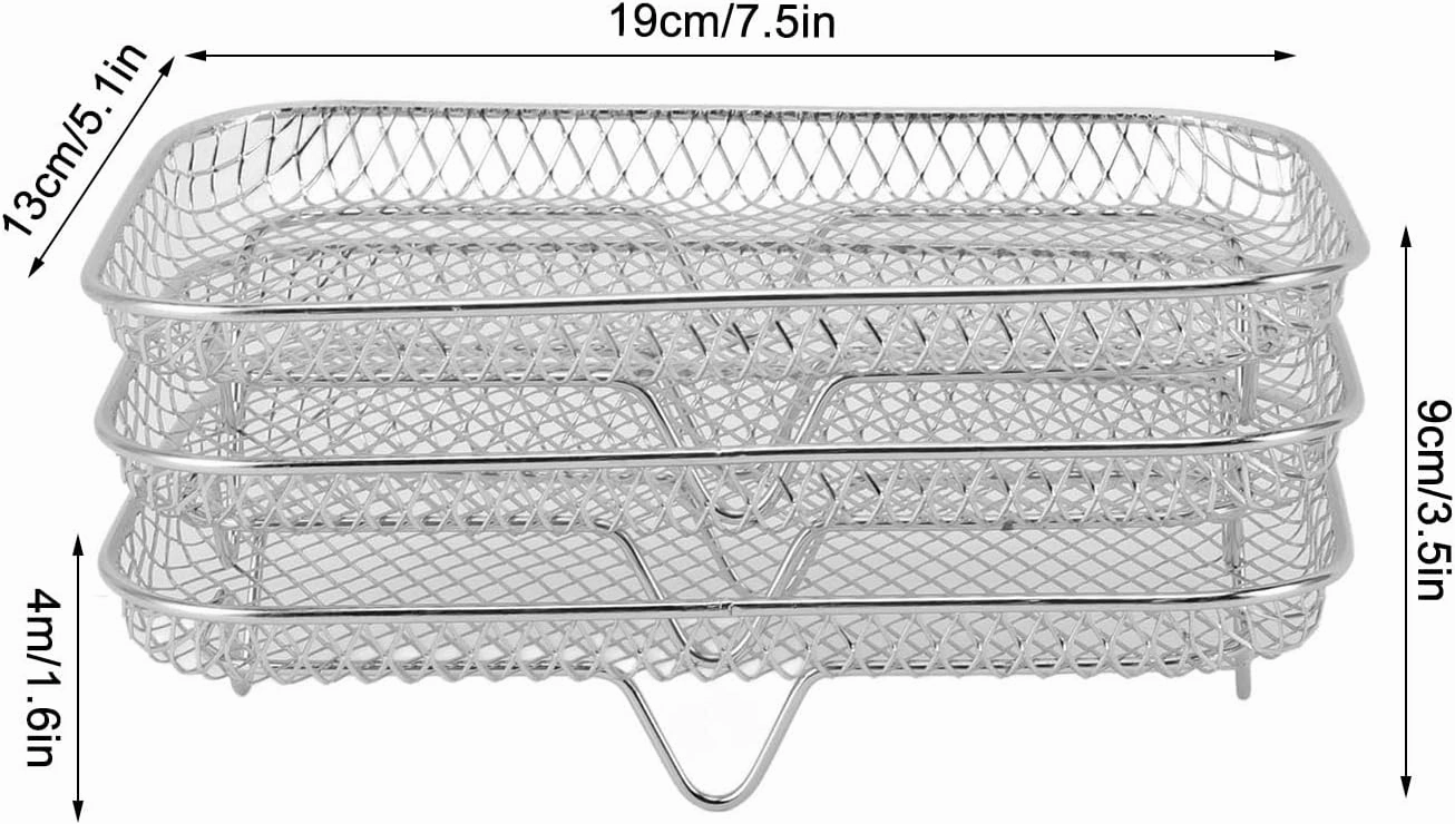 Air Fryer Rack, Cooling Rack Fryer Set Multi Layer Dehydrator Accessories (Rectangle (12 X 10 X 1.5cm / 4.72 X 3.94 X 0.59in))