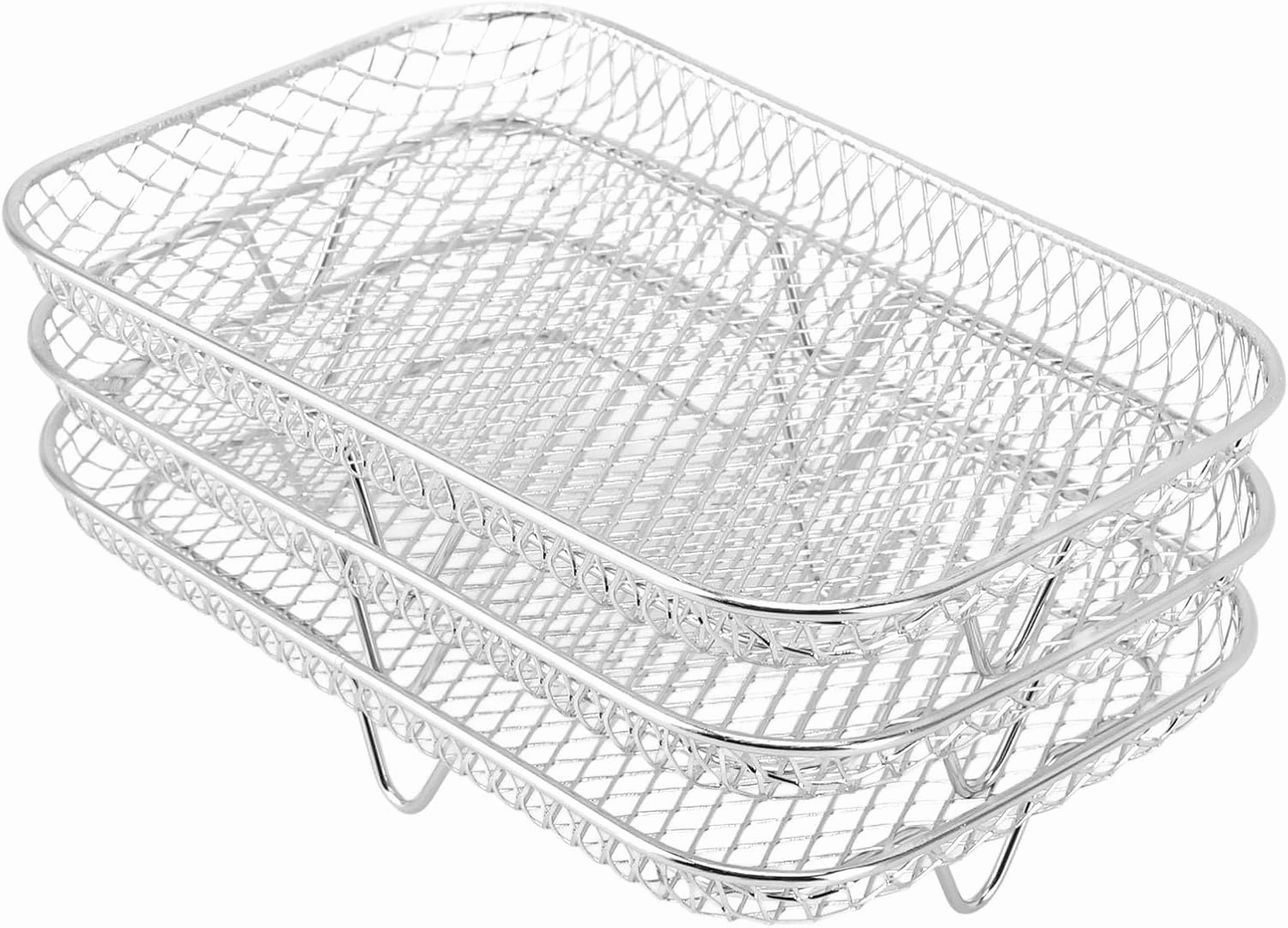 Air Fryer Rack, Cooling Rack Fryer Set Multi Layer Dehydrator Accessories (Rectangle (12 X 10 X 1.5cm / 4.72 X 3.94 X 0.59in))