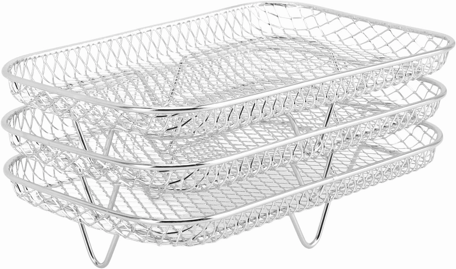 Air Fryer Rack, Cooling Rack Fryer Set Multi Layer Dehydrator Accessories (Rectangle (12 X 10 X 1.5cm / 4.72 X 3.94 X 0.59in))