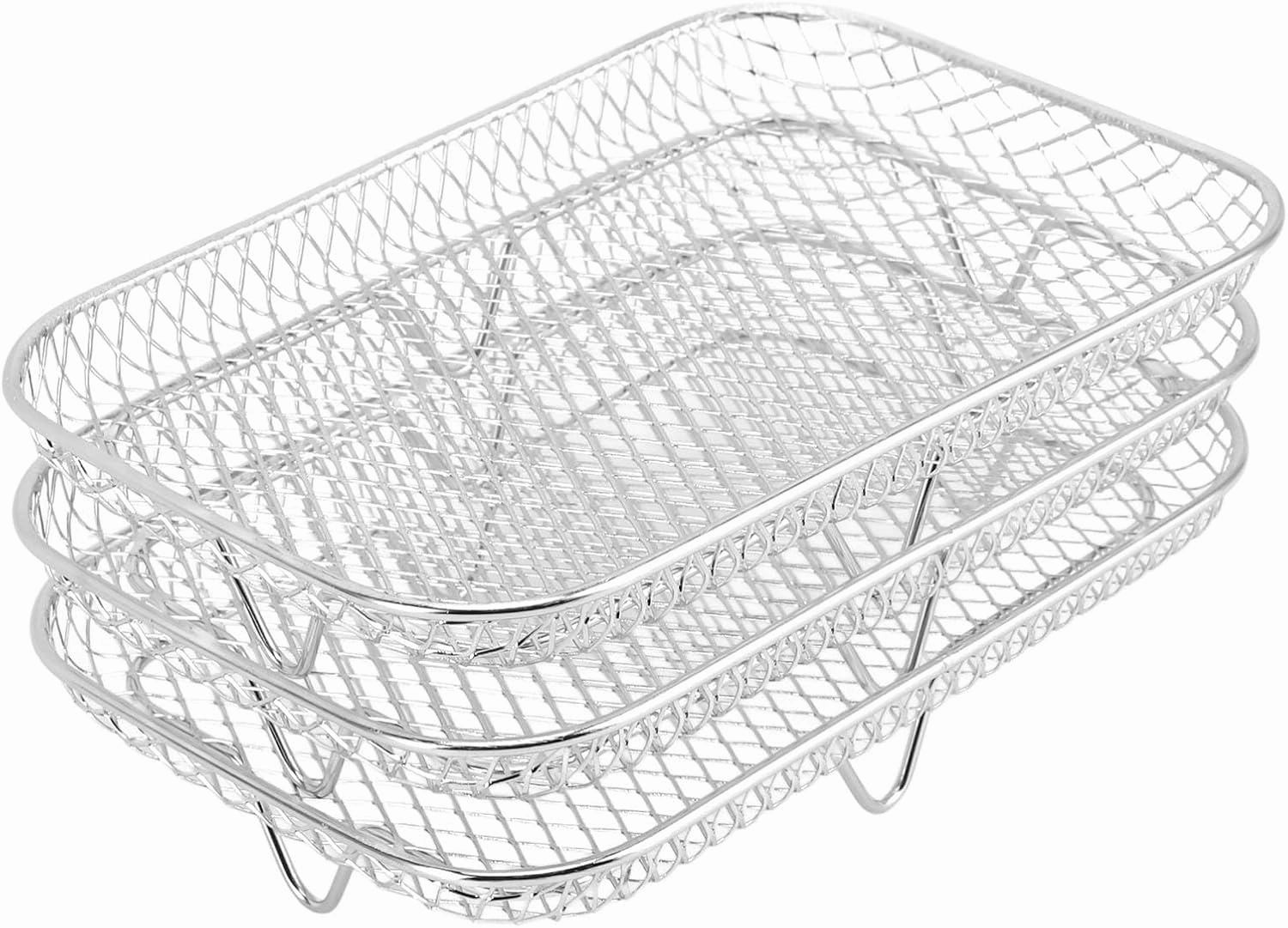 Air Fryer Rack, Cooling Rack Fryer Set Multi Layer Dehydrator Accessories (Rectangle (12 X 10 X 1.5cm / 4.72 X 3.94 X 0.59in))