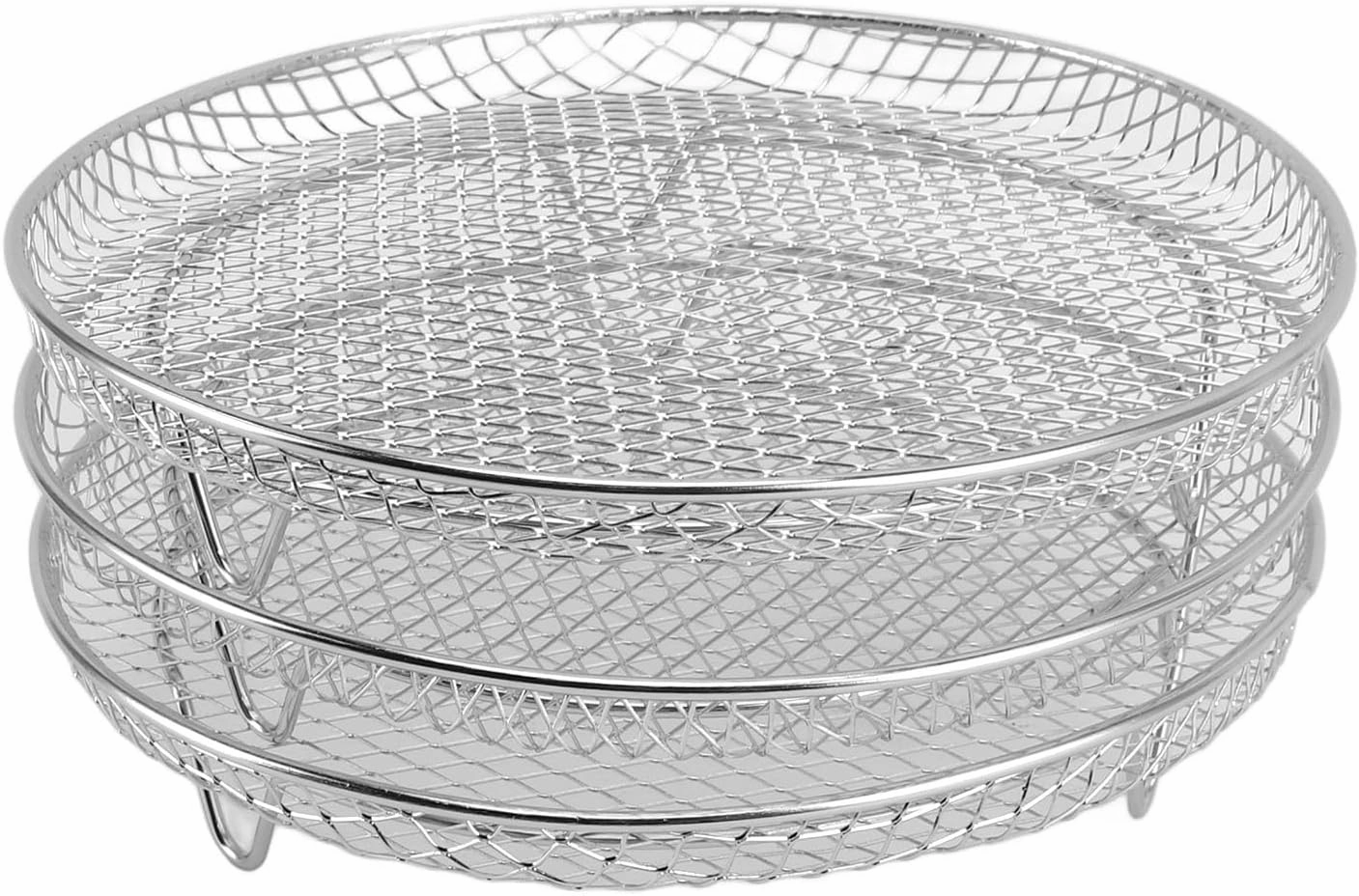 Air Fryer Rack, Fryer Rack Set Air Accessories Multi Layer Dehydrator Basket Accessories (Round)