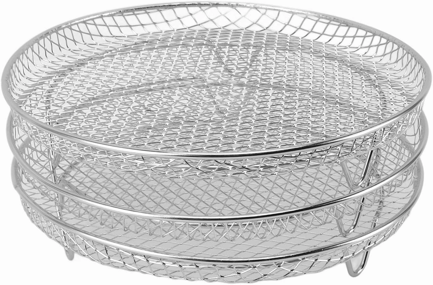 Air Fryer Rack, Fryer Rack Set Air Accessories Multi Layer Dehydrator Basket Accessories (Round)