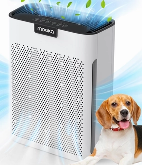 Air Purifiers for Home Large Room 2000 Ft² with Washable Filters, MOOKA H13 HEPA Filter Pet Air Purifier for Bedroom with Fragrance, Air Cleaner for Smoke Dust Pollen Pets Hair Odor, KJ190L White