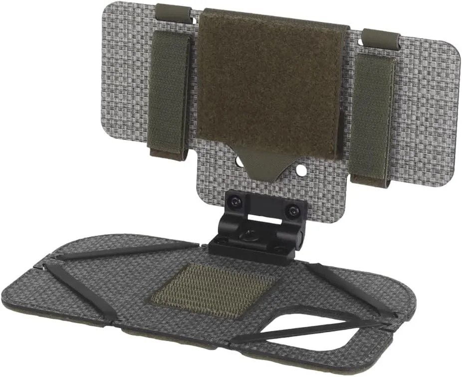 Airsoft Plate Carrier Accessory Molle Phone Mount Outdoor Lightweight Navigation Board for 15Pro, Wide Angle Foldable Phone Holder Chest Rig Hovering Tactical Vest Mount