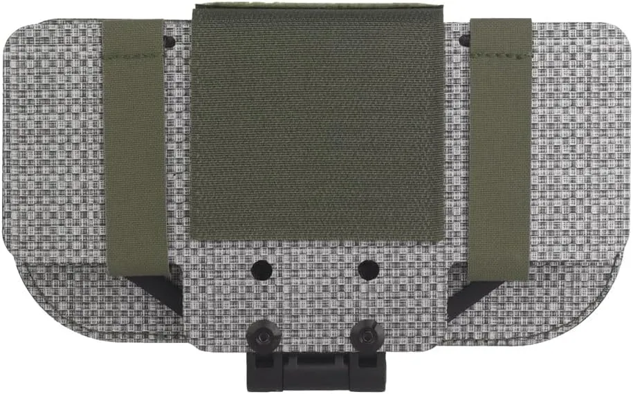 Airsoft Plate Carrier Accessory Molle Phone Mount Outdoor Lightweight Navigation Board for 15Pro, Wide Angle Foldable Phone Holder Chest Rig Hovering Tactical Vest Mount