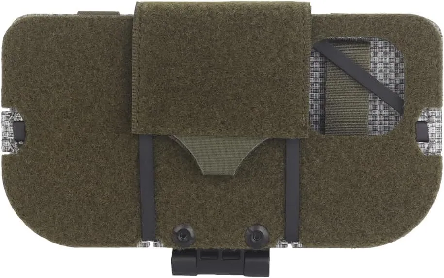 Airsoft Plate Carrier Accessory Molle Phone Mount Outdoor Lightweight Navigation Board for 15Pro, Wide Angle Foldable Phone Holder Chest Rig Hovering Tactical Vest Mount