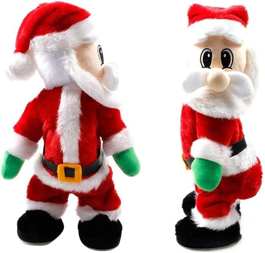AISENO Christmas Ornaments Santa Claus Figure Twisted Hip Twerking Singing Electric Toys for Kids Xmas Decorations Wiggle Hip (Wiggle Hip)